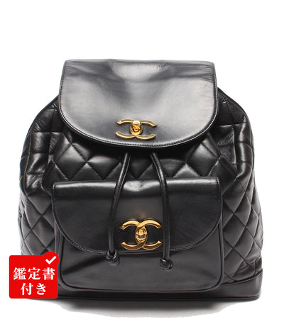CHANEL リュック バックパック ゴールド金具 マトラッセ ラムスキン 2番台 レディース シャネル
