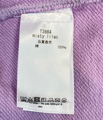 GANNI 長袖パーカー  カットオフ  ショート丈  ダメージ加工 スウェット ロゴ刺繍 Isoli Cropped Oversized Hoodie T3684 レディース SIZE L ガニー