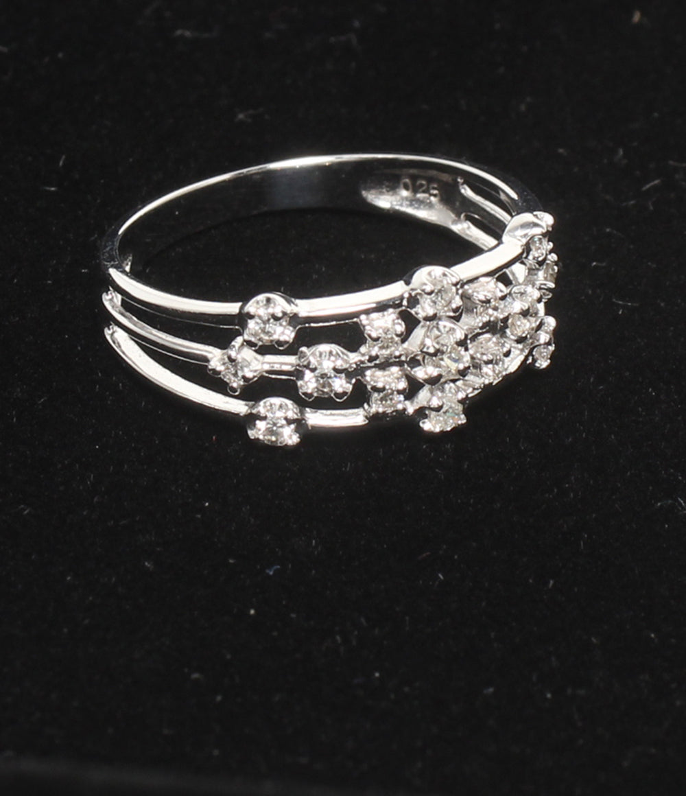 美品 リング 指輪 K10WG ダイヤ 0.25ct レディース SIZE 14号