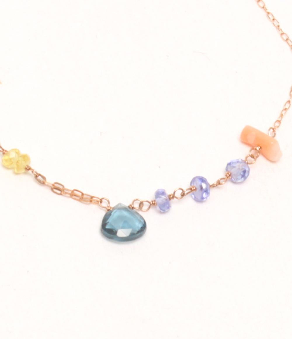 美品 TILLA EARTH ブレスレット K18 ブルートパーズ ロンドンブルー パール レディース ティーラアース