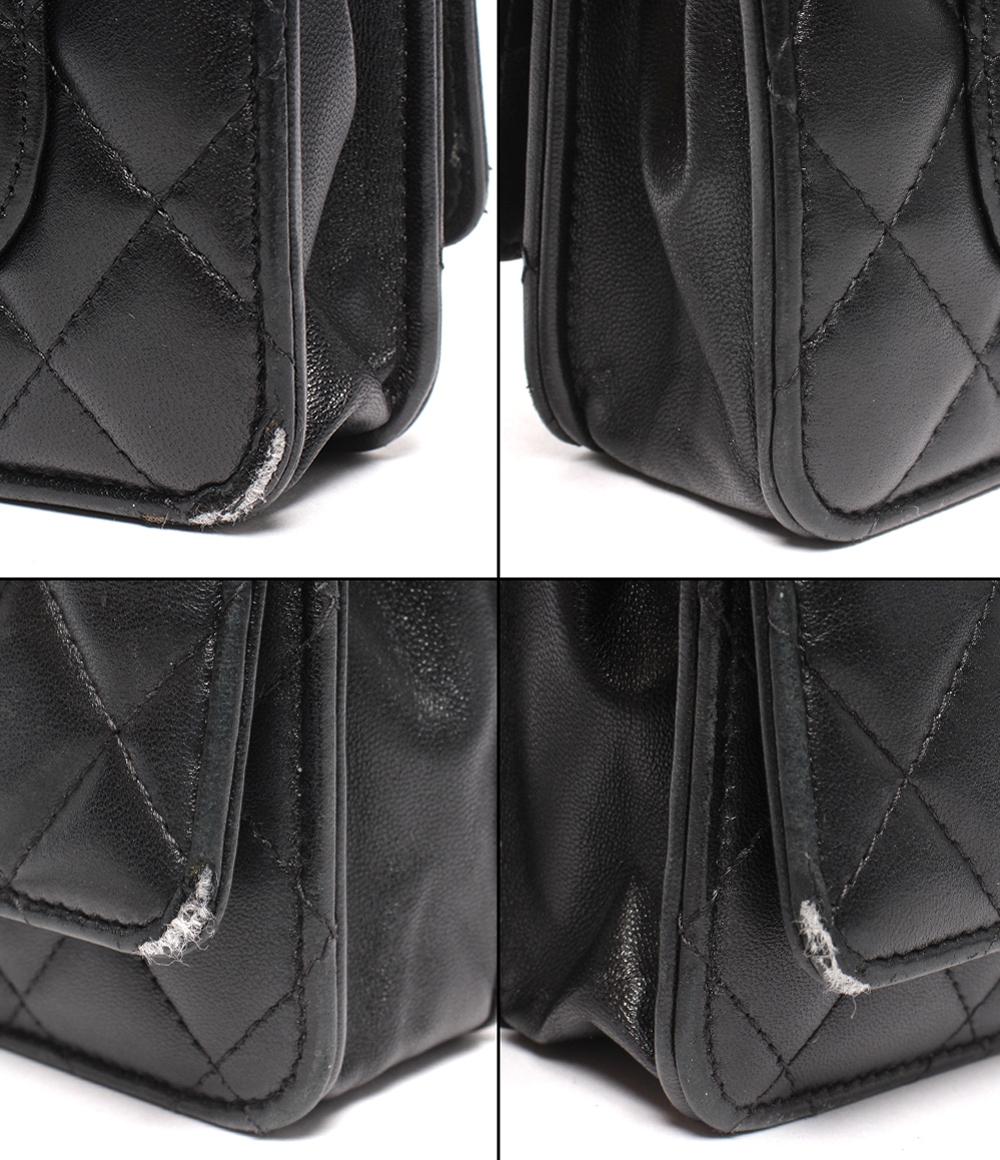 CHANEL チェーンショルダーバッグ チェーンショルダーウォレット ラムスキン シルバー金具 マトラッセ レディース シャネル