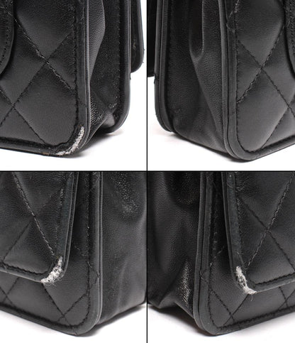 CHANEL チェーンショルダーバッグ チェーンショルダーウォレット ラムスキン シルバー金具 マトラッセ レディース シャネル