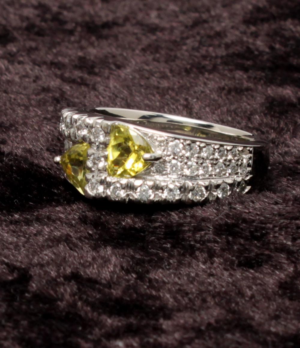 美品 リング 指輪 Pt900 ダイヤ 0.48ct トルマリン 0.88ct レディース SIZE 12号