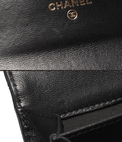 CHANEL コンパクトウォレット ミニ財布 ゴールド金具 27番台 カメリア レディース シャネル