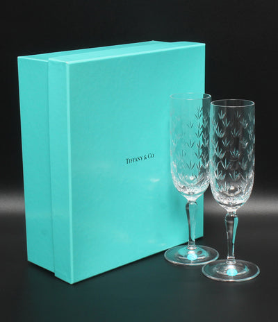 Tiffany & Co. シャンパングラス 2点セット ペア フローレット ティファニー