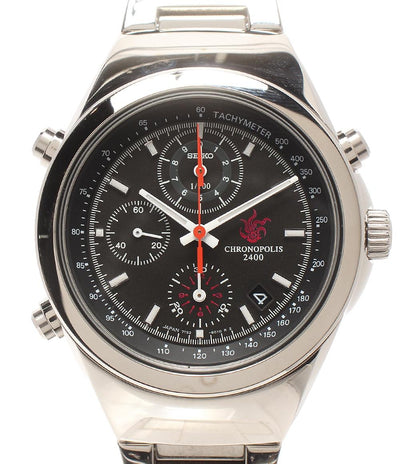 SEIKO 腕時計 クロノ・クロスコラボ クロノポリス2400 クオーツ ブラック 7T52-6000 メンズ セイコー