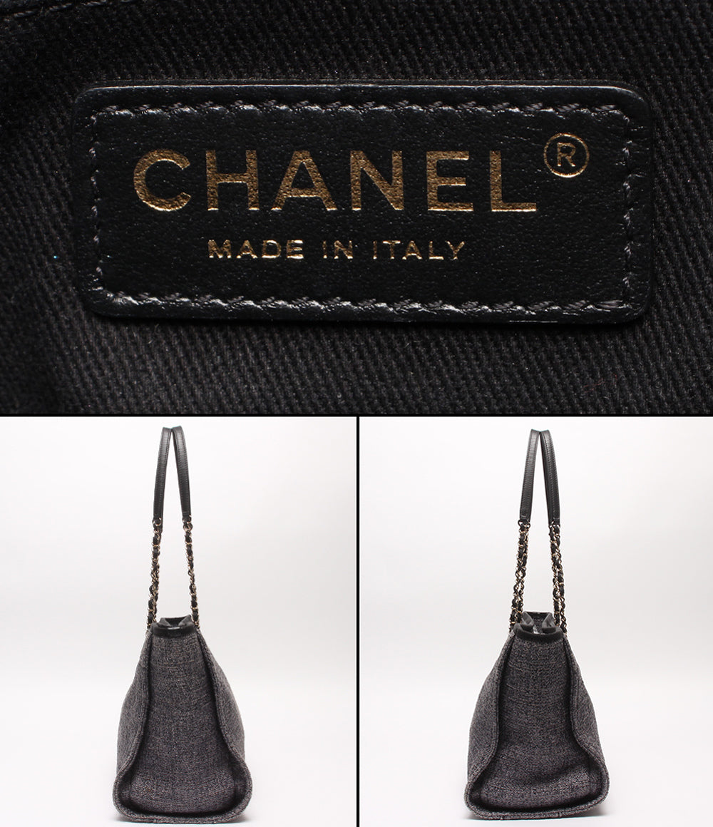CHANEL チェーントートバッグ ショルダーバッグ 肩掛け ゴールド金具 ドゥ―ヴィルMM レディース シャネル