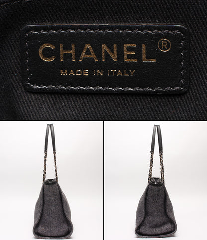 CHANEL チェーントートバッグ ショルダーバッグ 肩掛け ゴールド金具 ドゥ―ヴィルMM レディース シャネル