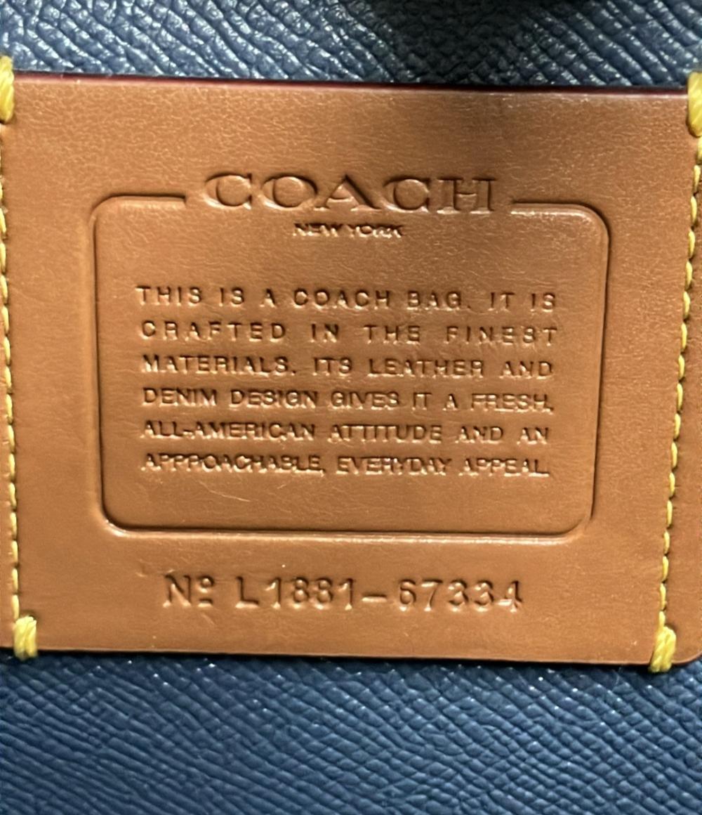 美品 COACH 2WAY ハンドバッグ トートバッグ ショルダーバッグ 斜め掛け デニム チャーリー 67334 レディース コーチ