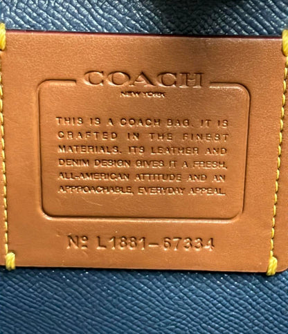 美品 COACH 2WAY ハンドバッグ トートバッグ ショルダーバッグ 斜め掛け デニム チャーリー 67334 レディース コーチ