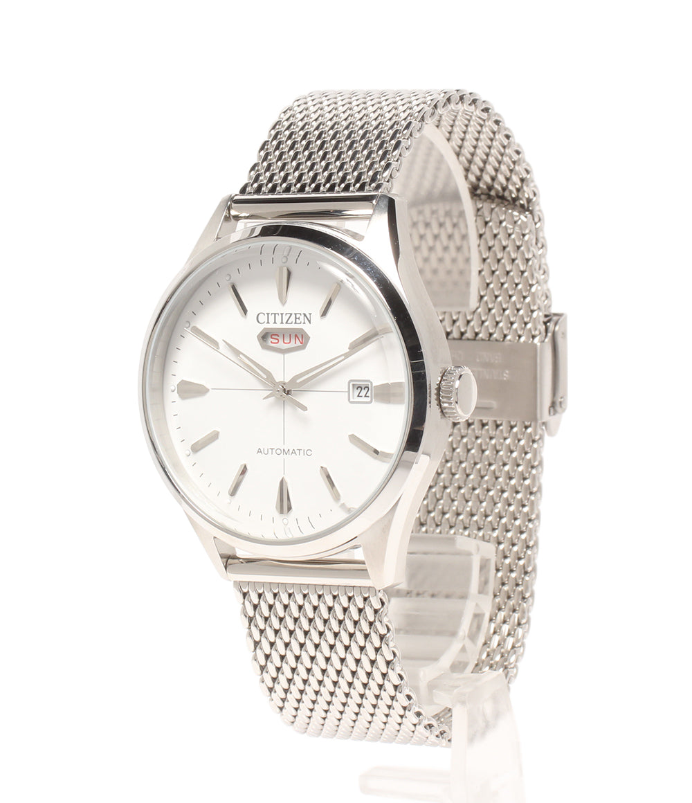 美品 CITIZEN 腕時計 自動巻き ホワイト 8200-S124573 メンズ シチズン