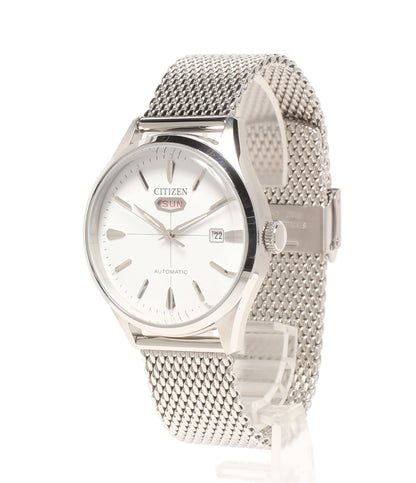 美品 CITIZEN 腕時計 自動巻き ホワイト 8200-S124573 メンズ シチズン