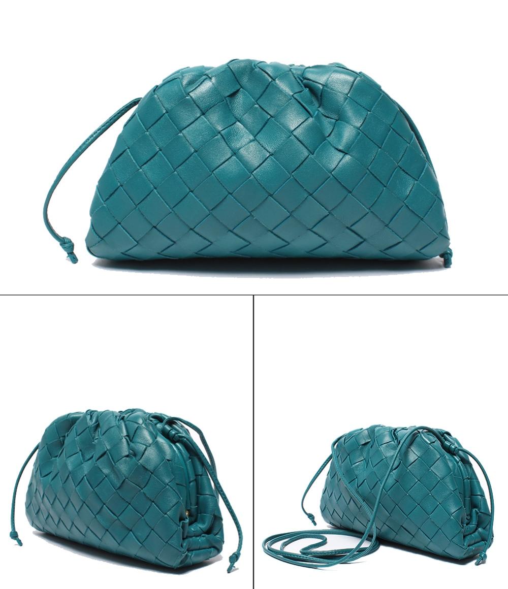 美品 BOTTEGA VENETA ショルダーバッグ がま口 ザ ポーチ イントレチャート レディース ボッテガ・ヴェネタ