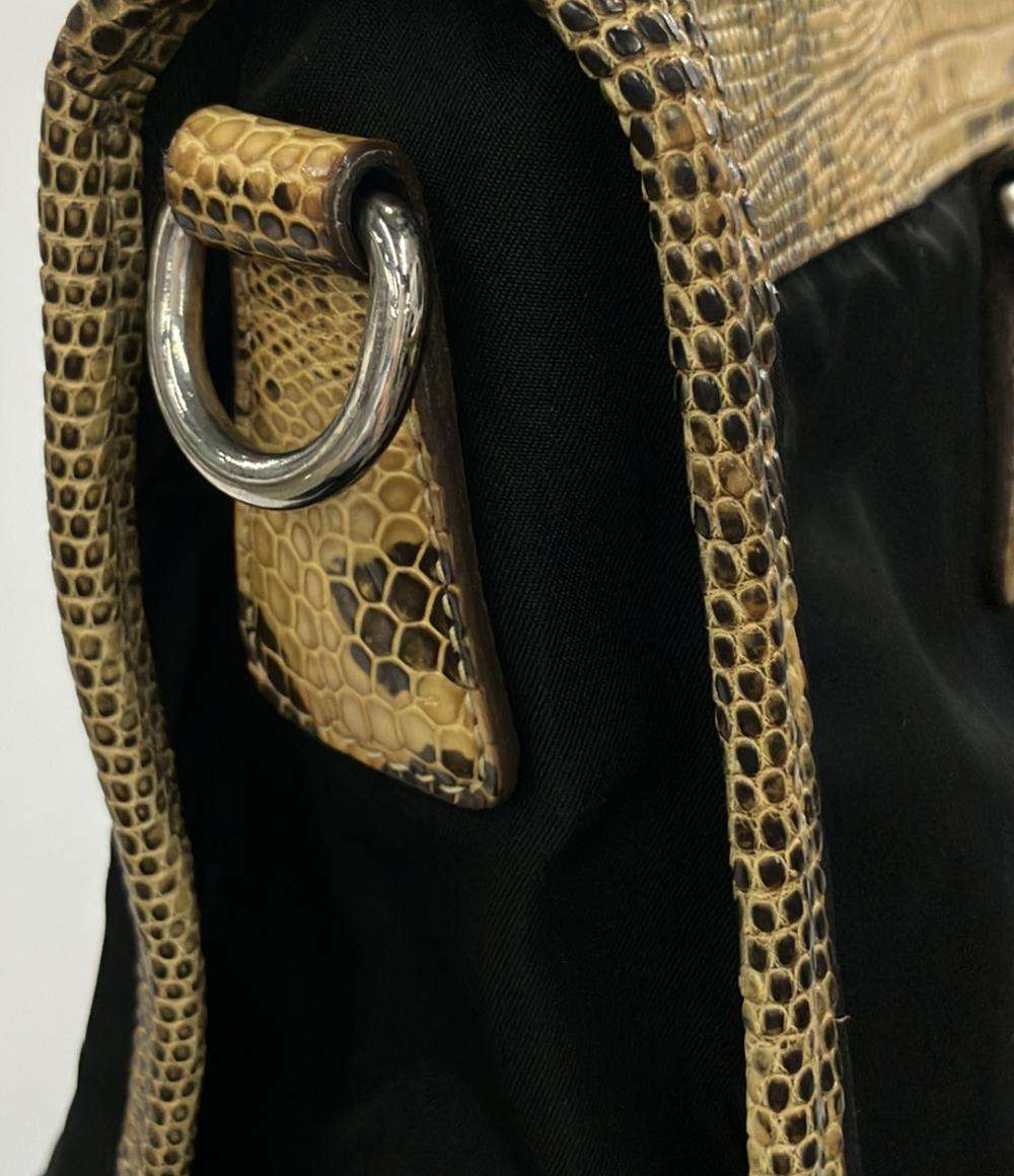 プラダ 2WAYハンドバッグ ショルダーバッグ 三角ロゴプレート パイソン レディース PRADA