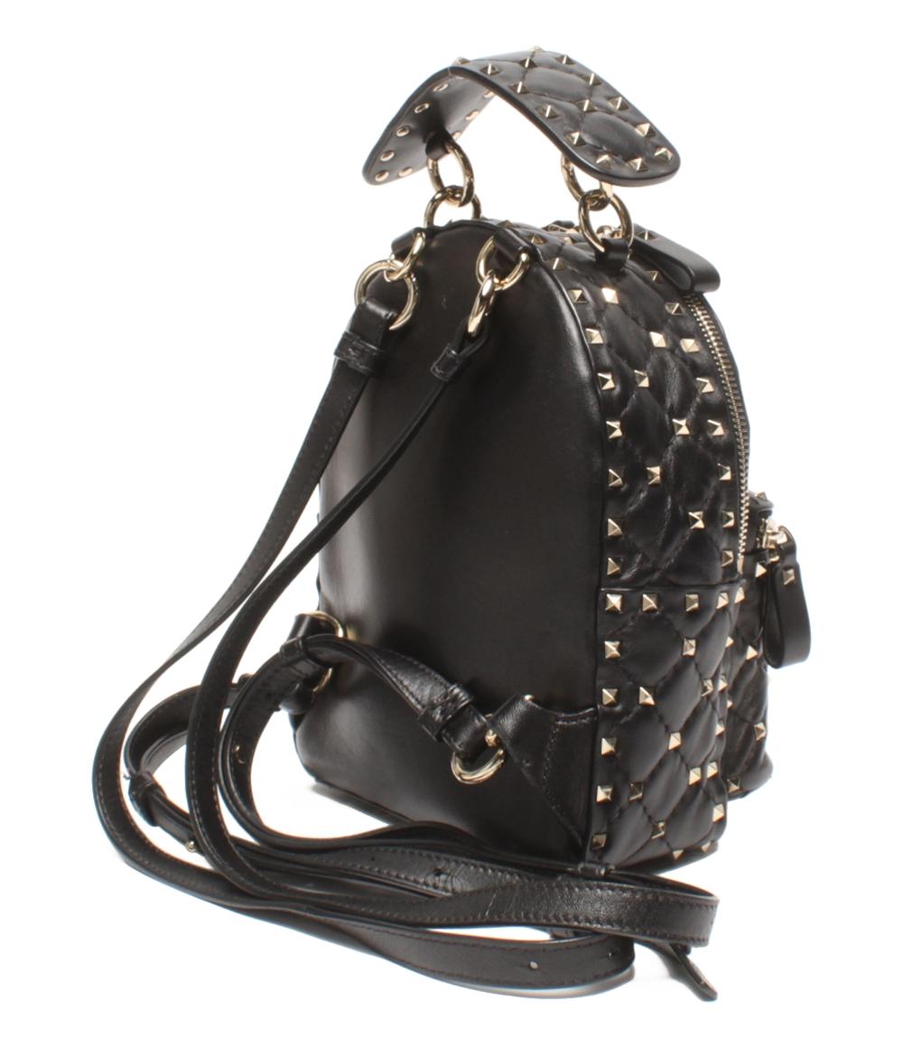 美品 Valentino Garavani リュック ロックスタッズスパイク ミニ バックパック レディース ヴァレンティノ・ガラヴァーニ