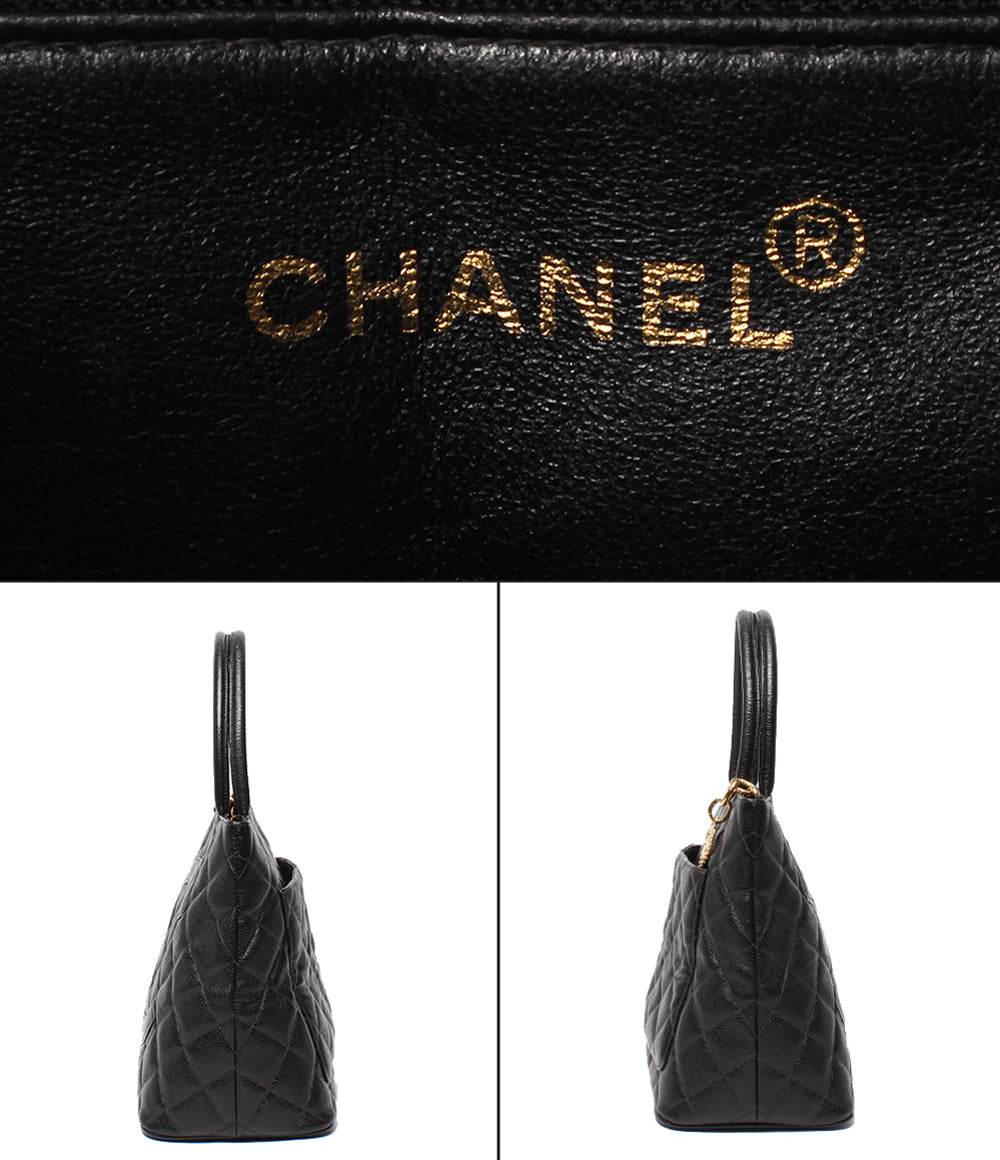 CHANEL トートバッグ ハンドバッグ ゴールド金具 マトラッセ 5番台 キャビアスキン レディース シャネル