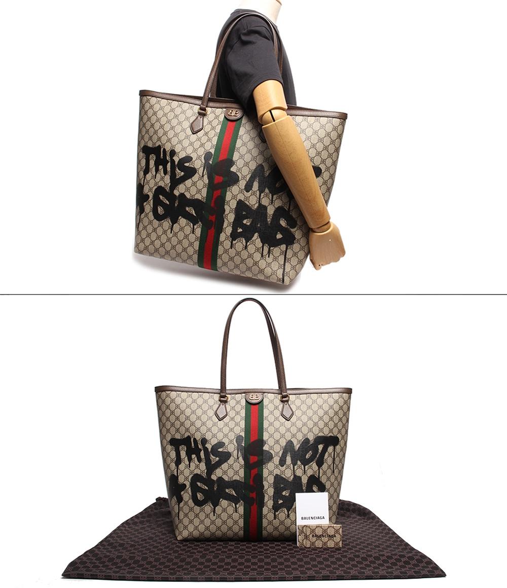 バレンシアガ トートバッグ ゴールド金具 ダブルBロゴ ザ ハッカー グラフィティ L トートバッグ 500個限定 GUCCI HACKER PROJECT 680125 210