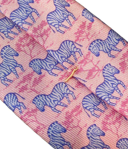 美品 エルメス ネクタイ シルク100% しまうま柄 メンズ HERMES