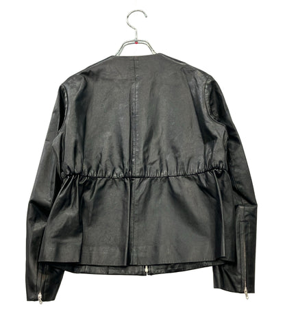 Drawer ノーカラージャケット シングルライダース レザー セレクトショップ レディース SIZE 36 (XS) ドゥロワー