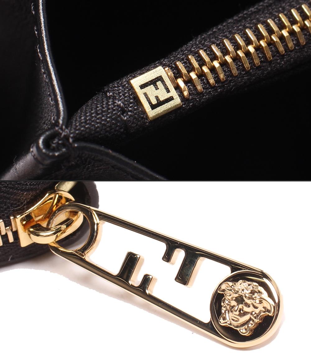 美品 FENDI ラウンドファスナー長財布×VERSACE フェンダーチェ 7M0210-AJJ3 レディース メンズ フェンディ