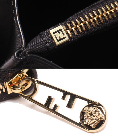 美品 FENDI ラウンドファスナー長財布×VERSACE フェンダーチェ 7M0210-AJJ3 レディース メンズ フェンディ