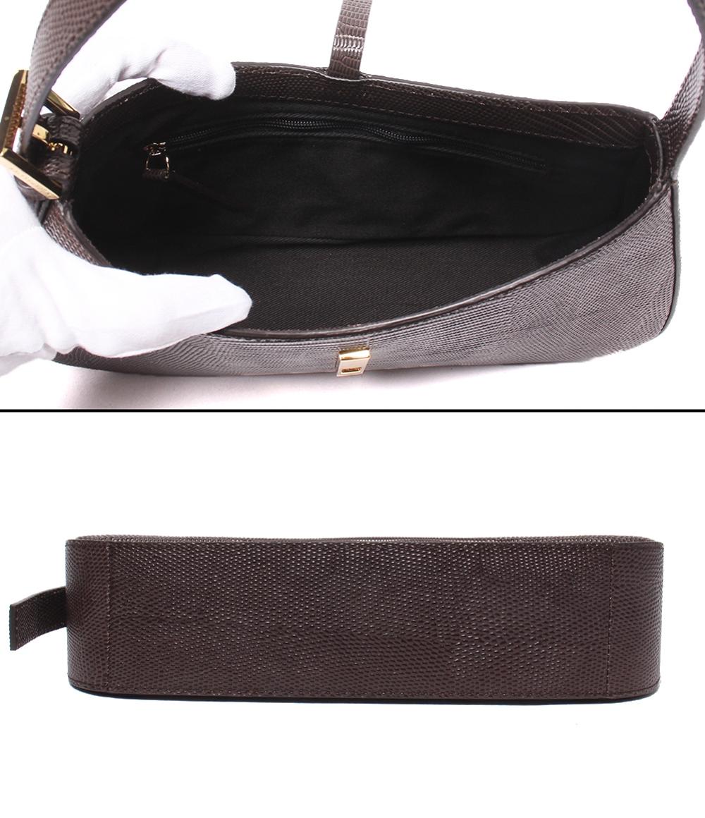 美品 DEMELLIER ハンドバッグ ショルダーバッグ 2WAY 肩掛け クロコ型 レディース デメリエー