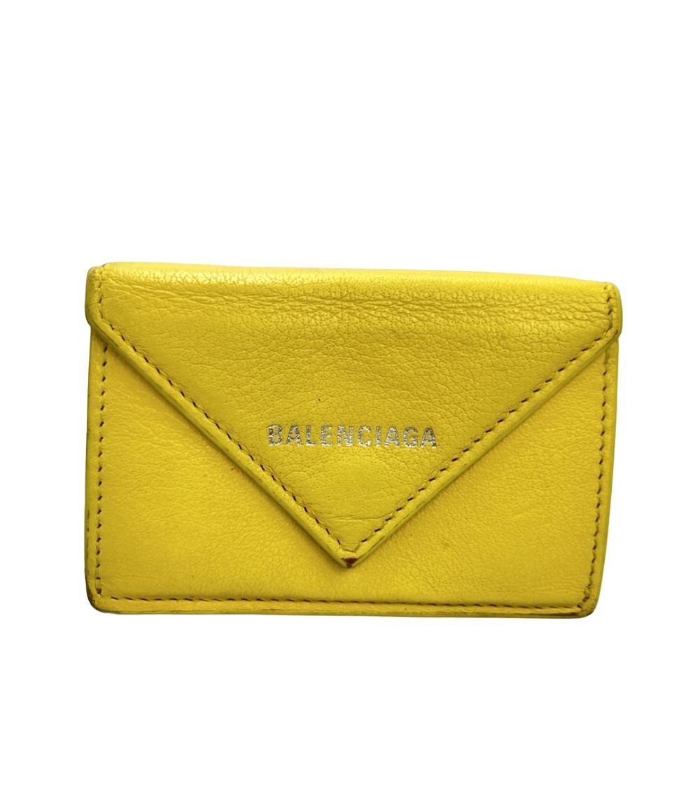 BALENCIAGA 三つ折り財布 レザー ペーパーミニ 391446 7155 レディース バレンシアガ