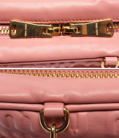 Miu Miu チェーンショルダーバッグ 肩掛け エンボスロゴ レディース ミュウ ミュウ