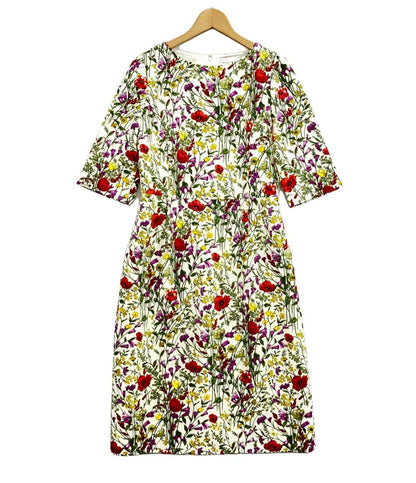 美品 マッキントッシュ ロンドン 七分袖ワンピース 花柄 レディース SIZE 38 (M) MACKINTOSH LONDON