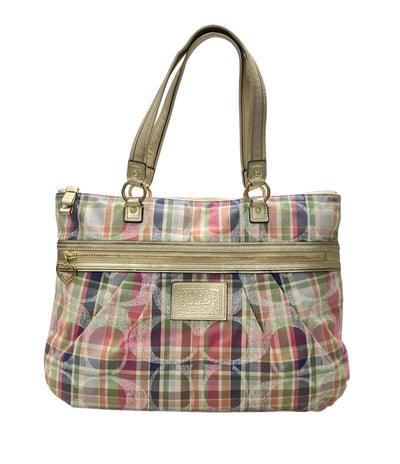 COACH トートバッグ 肩掛け チェック柄 シグネチャー F21956 レディース コーチ