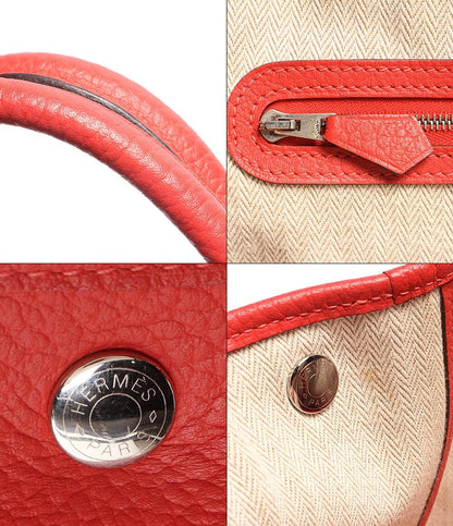 エルメス レザートートバッグ T刻印 シルバー金具 ガーデンパーティPM ネゴンダ ルージュトマト レディース HERMES