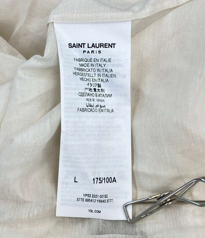 SAINT LAURENT PARIS 長袖ブラウス コットン×シルク 21SS 695412 レディース SIZE L サンローランパリ