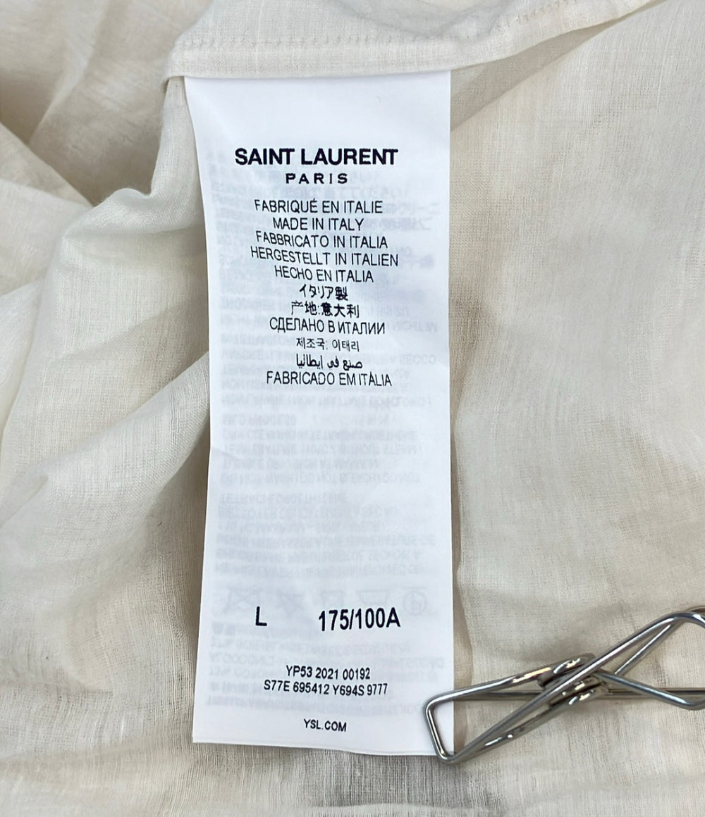 SAINT LAURENT PARIS 長袖ブラウス コットン×シルク 21SS 695412 レディース SIZE L サンローランパリ