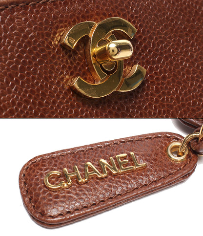 CHANEL チェーンショルダーバッグ 肩掛け ゴールド金具 キャビアスキン 4番台 レディース シャネル