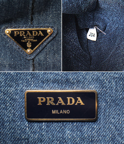 PRADA ハンドバッグ ミニトートバッグ デニム カナパ 1BG439 レディース プラダ