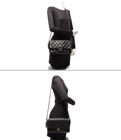 CHANEL チェーンショルダーバッグ シングルチェーン 斜め掛け 肩掛け ゴールド金具 ラムスキン レディース シャネル