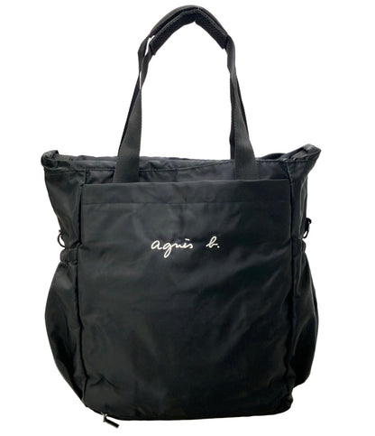 美品 agnes b. トートバッグ リュック マザーズバッグ 2WAY ナイロン レディース アニエスベー