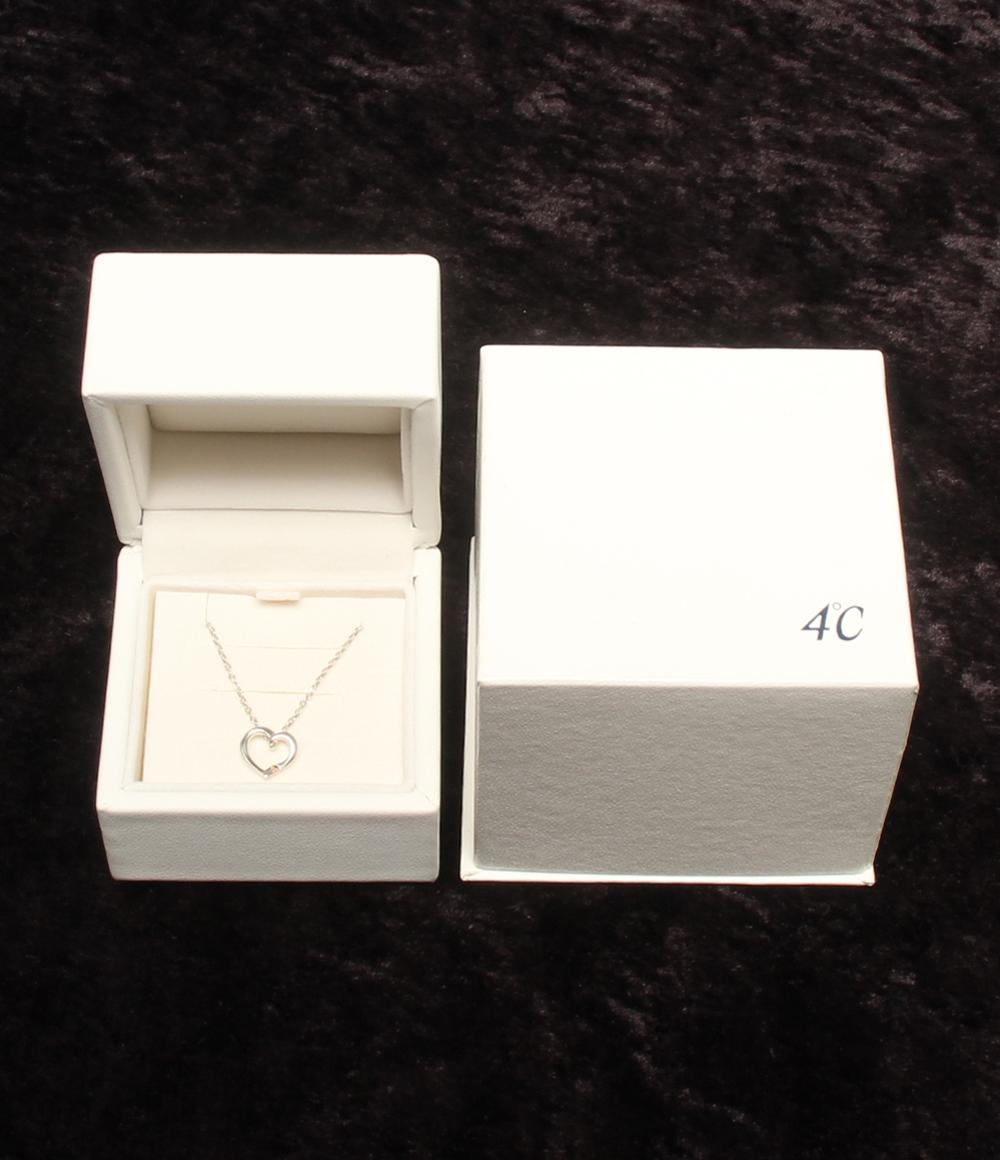 美品 ヨンドシー ネックレス SV ハートモチーフ レディース 4℃