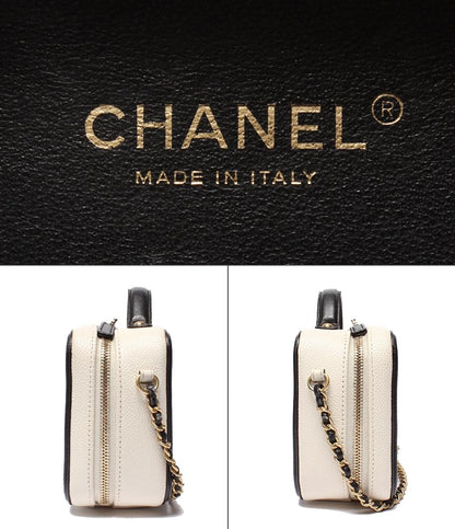CHANEL チェーンショルダーバッグ バニティバッグ  斜め掛け ゴールド金具 キャビアスキン マトラッセ ココマーク CCフィリグリー A93342 レディース