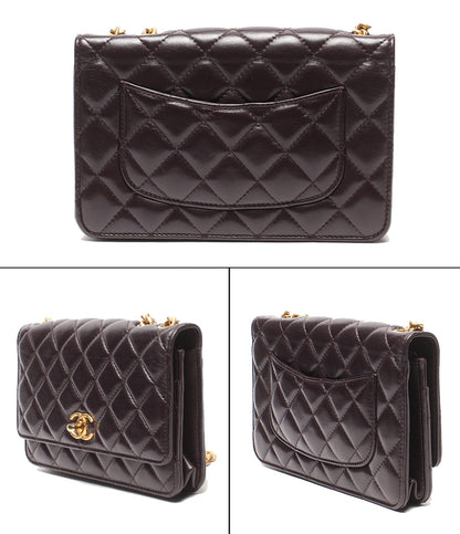 CHANEL チェーンウォレット ゴールド金具 マトラッセ ラムスキン AP3043 レディース シャネル