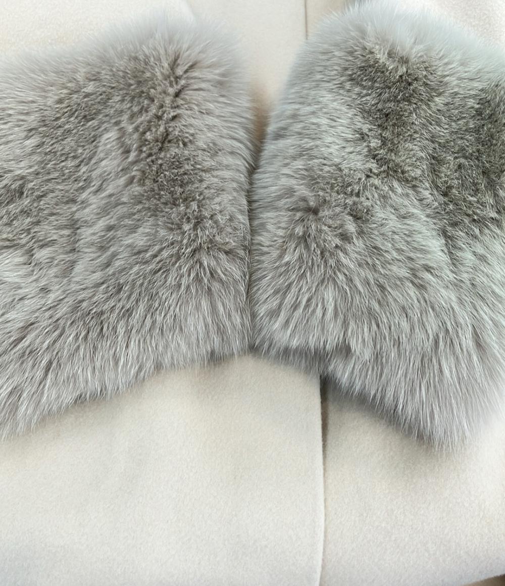 Drawer ウールケヌキファーカフスノーカラーコート レディース SIZE 38 (S) ドゥロワー