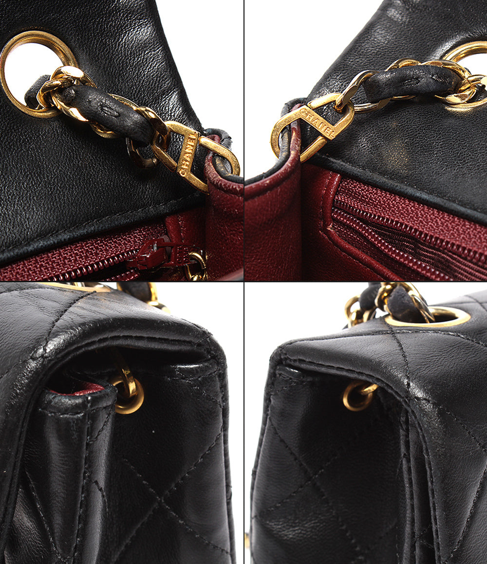 CHANEL チェーンショルダーバッグ ゴールド金具 マトラッセ20 1番台 シングルチェーン シングルフラップ レディース シャネル