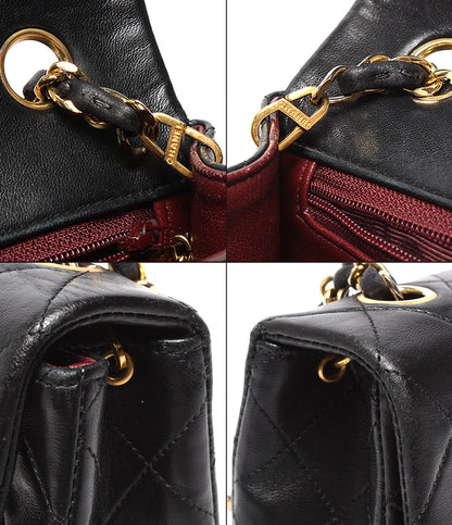 CHANEL チェーンショルダーバッグ ゴールド金具 マトラッセ20 1番台 シングルチェーン シングルフラップ レディース シャネル