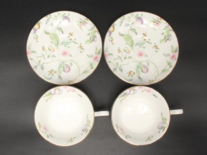 美品 WEDGWOOD カップ＆ソーサー 2客セット ペア スウィートプラム ウエッジウッド