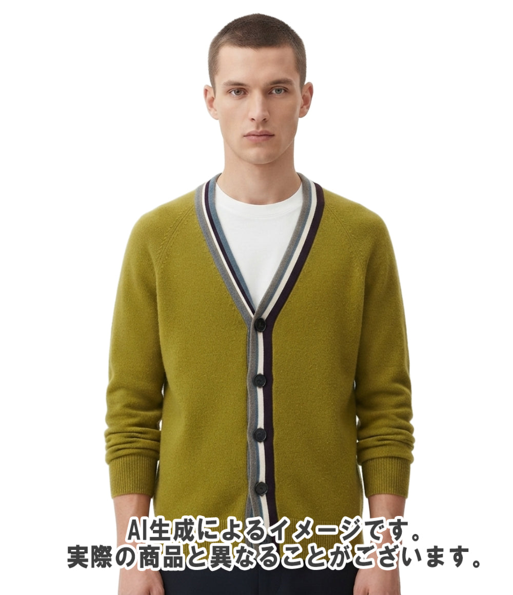 HERMES 長袖 Vネック カシミヤ カーディガン H467265HA メンズ SIZE S エルメス