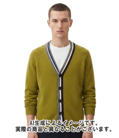 HERMES 長袖 Vネック カシミヤ カーディガン H467265HA メンズ SIZE S エルメス