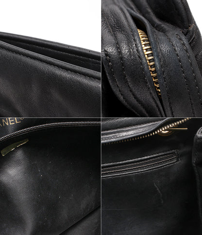 CHANEL チェーンショルダーバッグ 肩掛け 1番台 ゴールド金具 マトラッセ レディース シャネル