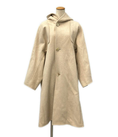 GALERIE VIE ロングコート セレクトショップ ウール100% ダブルクロスショートビーバー フーデッドラグランコート レディース SIZE F (M)