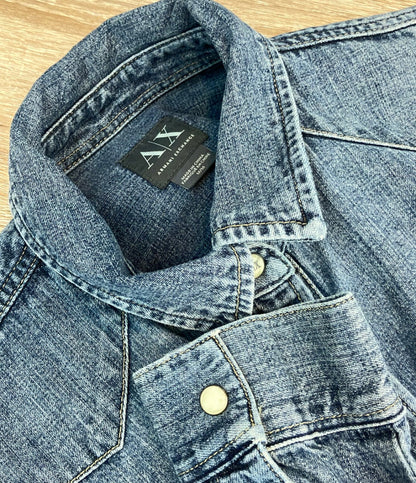 ARMANI EXCHANGE デニムシャツ 長袖 ダンガリー ウエスタン スナップボタン レディース SIZE M アルマーニエクスチェンジ