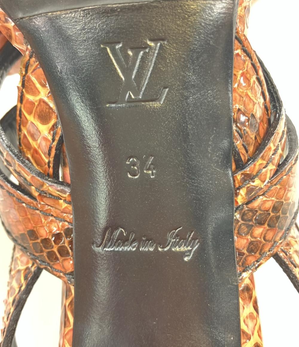 LOUIS VUITTON ストラップサンダル パイソン柄 レディース SIZE 34 21.5(cm) ルイ・ヴィトン